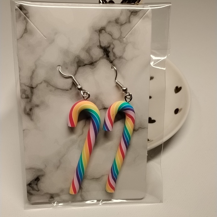 Rainbow Candy Cane Earrings Rainbow Candy Cane Earrings
